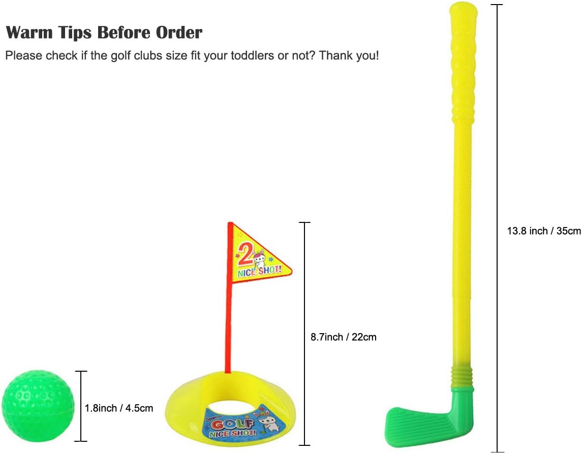 Plastic Golf Clubs, Sturdy Plastic Golf Toys Sets for Toddlers Kids – Fun for Kids & Family - Plastic / Plastic Golf Clubs Toys Set - image 2