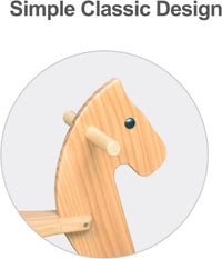 KRAND natural pine kids wooden rocking horse with handrail, backrest and foot pedal - view 16