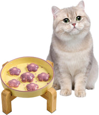 Ceramic Slow Feeder Cat Bowl, 6.3" Whisker Friendly Anti-Vomit - Light Purple