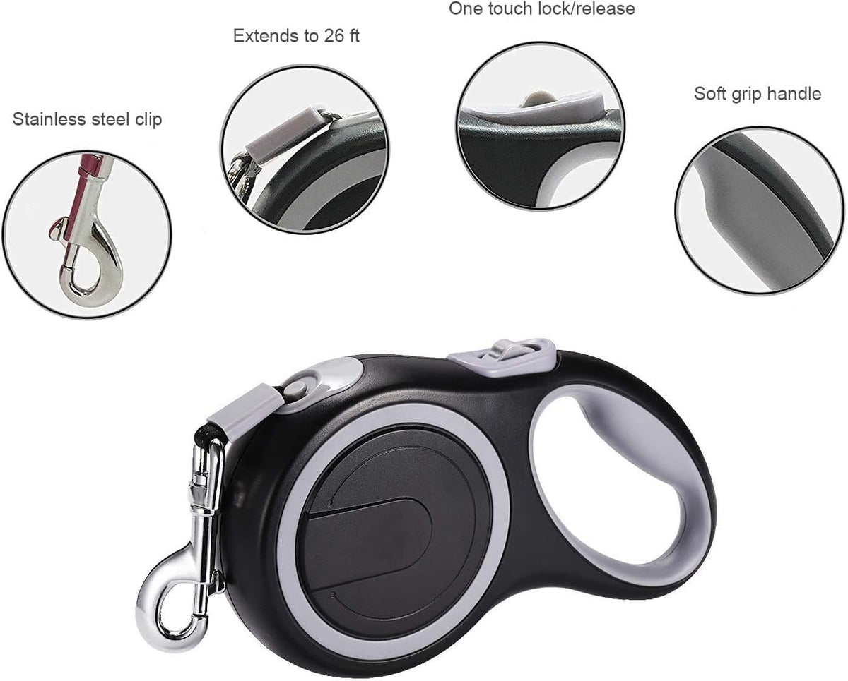 Retractable Dog Leash, EC.TEAK 26 Foot Dog Walking Leash for Medium Large Dogs up to 110lbs, One - image 2