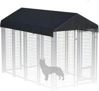 Outdoor Dog Kennel Cover 10' x 10' Replaceable Top Cover - Black / 10' x 5'