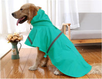 Adjustable Large Dog Raincoat with Strip Reflective - Lake Blue / L - image 2