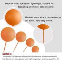 ASTARON 20 Pcs Gold Balls Cake Topper Decorations for Birthday Cake - Orange - image 3