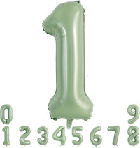 TONIFUL 40 Inch Red Number 3 Balloons Large Foil 3rd Birthday - Sage Green / Number 1