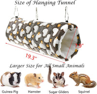 3Pcs Sugar Glider Hamster Hammock Hanging Tunnel and Warm Bed Soft - image 2