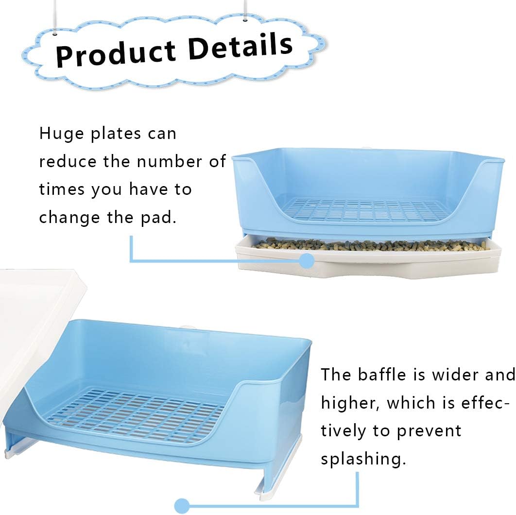 PINVNBY Large Rabbit Litter Box - Blue - image 3