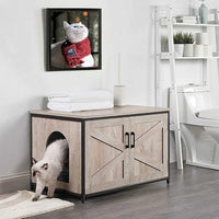 unipaws Top Opening Cat Litter Box Enclosure, Flip Top XL Extra Large Cat Box Furniture, Friendly to Elderly People, High Jumbo Automatic Litter Box Cover Hidden for Large Cat