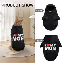 Dog Basic Hoodie Soft Dog Clothes Cold Weather Sweaters for Medium - I Love My MOM / L (Back: 20.47",Chest: 28.35",20-35lbs) - image 2