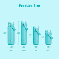 Kids Insualated Water Bottle with Straw - 12oz Stainless Steel Water Bottle with Dual Spouts, Leak-Proof, BPA-Free, Double Wall Vacuum Keeps Cold for 24 Hours for Sports, Travel (Aquamarine Blue)