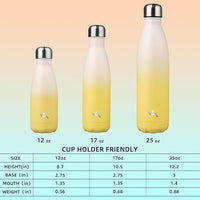 Insulated Water Bottles,25 oz Double Wall Stainless Steel Vacumm Metal Flask for Sports Travel,Lemon