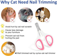 Pet Nail Clippers, Cat & Kitten Claw Nail Clipper Safe Sharp Trimmer – Essentials for Cats - Pink - image 3