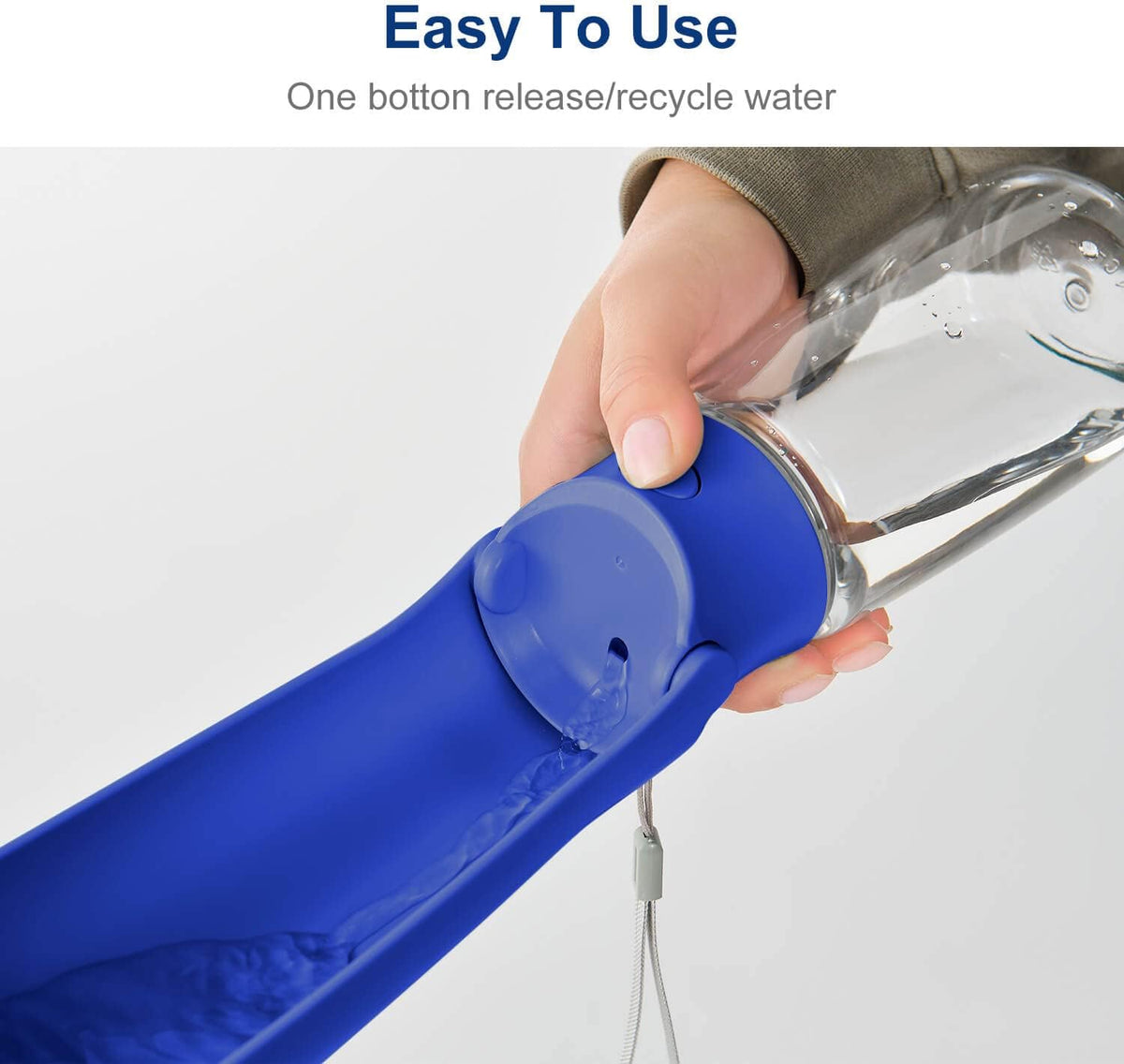 WePet Foldable Portable Dog Water Bottle Puppy Water Dispenser - #06 Navy Blue / 12 oz - image 2