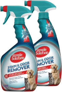 Simple Solution Pet Stain & Odor Remover, Enzyme Stain Cleaner - Unscented / 32 Fl Oz (Pack of 2)