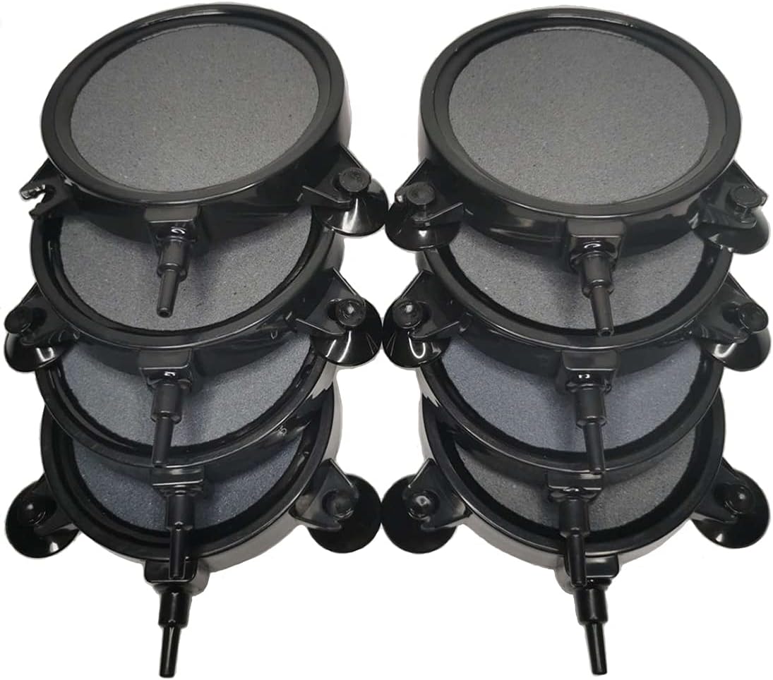 PINVNBY 4.2-Inch Air Stone Disc Bubble Diffuser with Suction Cups - 8 PCS