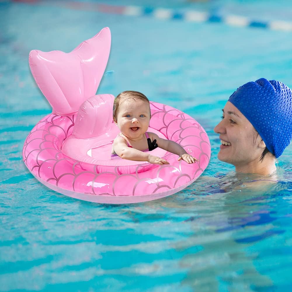 UMBWORLD baby swim float with seat and handle in pink unicorn style - view 20
