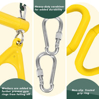 LadyRosian trapeze swing bar with plastic gym rings and two 47 inch hanging chains - view 11