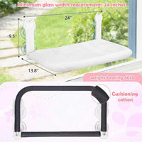 2 Pack Cat Window Perch,Cat Window Hammock Cordless Foldable Window Bed with 4 Large Strong Suction - White Cover - image 2