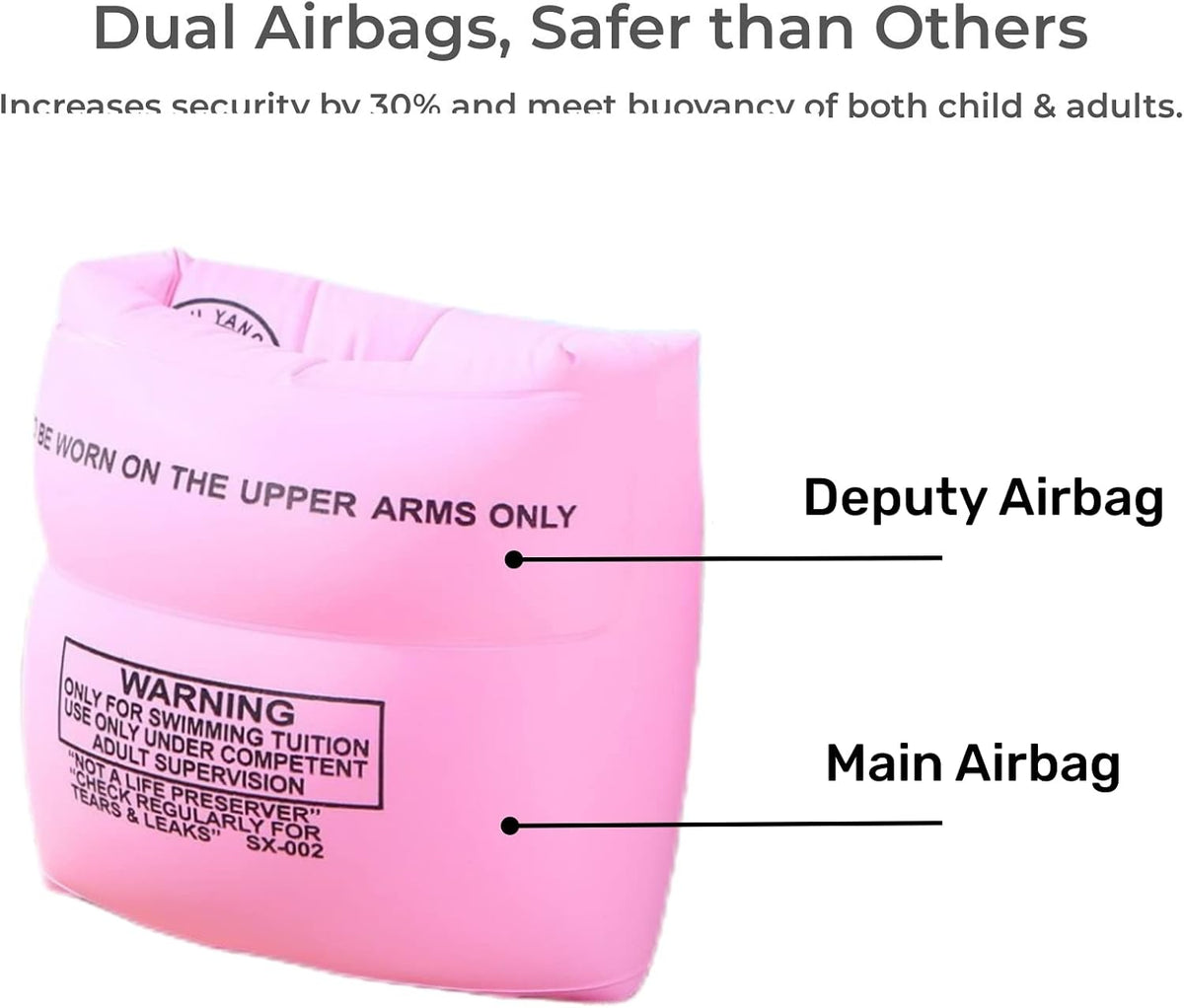 2-4 Pack Arm Floaties for Kids and Adults - 2 Blue+2 Pink - image 3