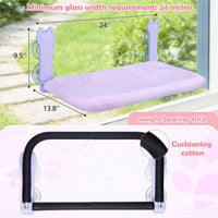 2 Pack Cat Window Perch,Cat Window Hammock Cordless Foldable Window Bed with 4 Large Strong Suction - Purple Cover - image 2