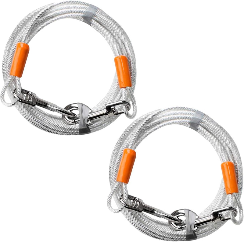 BV Dog Tie Out Cable 30 Feet - 90lbs/ 25ft/ Silver / Pair