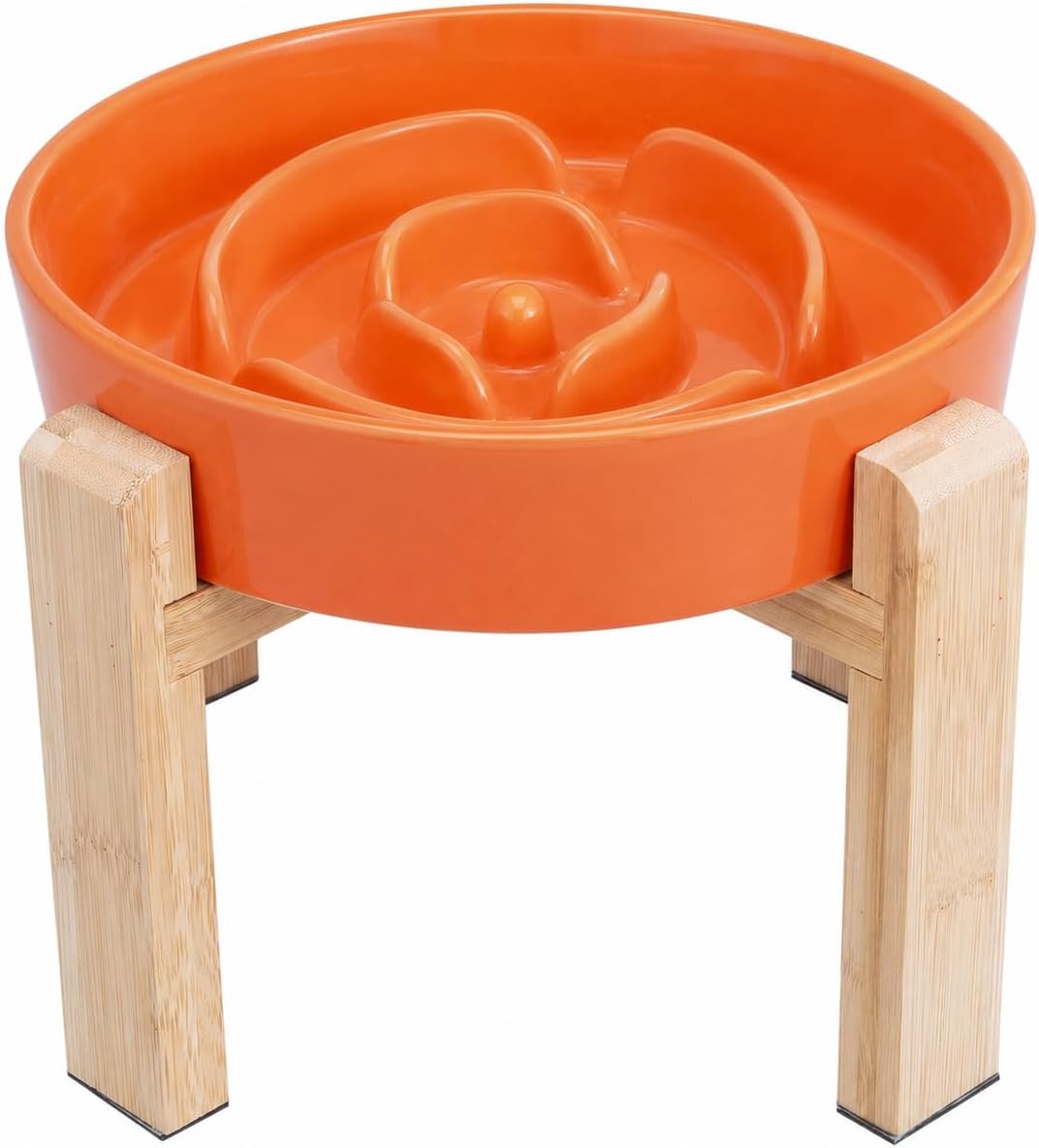 Elevated Slow Feeder Dog Bowl - Orange / 3.2 Cups