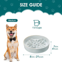 vancasso Ceramic Slow Feeder Dog Bowls - M-1.5 Cups / Grayish Cyan - image 2
