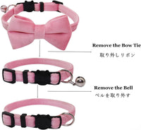 Cat Collar Breakaway with Bell and Removable Bow Tie Safety Buckle - Pink - image 4