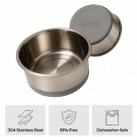 GORILLA GRIP Dog Bowl Set, Food Grade 304 Stainless Steel, 8 Cup - Gray / 2 Cup (Set of 2) - image 4