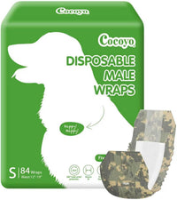 COCOYO Disposable Male Dog Wraps, Small Size, Super Absorbent - Small