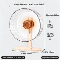 Super Silent Hamster Wheel 10.2 Inch, Magnetic Running Wheel - Wood Brown / Medium(10.4 inch) - image 2