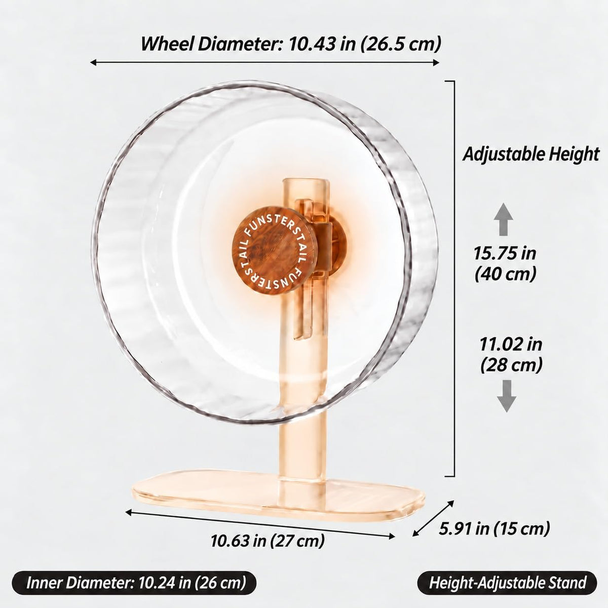 Super Silent Hamster Wheel 10.2 Inch, Magnetic Running Wheel - Wood Brown / Medium(10.4 inch) - image 2