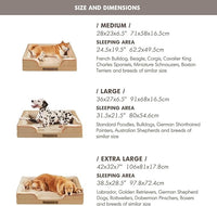 Friends Forever Orthopedic Dog Bed for Medium Dogs, Waterproof Memory Foam Dog Sofa Bed M with Removable Washable Cover, Ally Khaki, 28x23x6.5