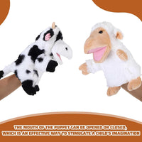Liliful farm animal hand puppets with movable mouths: horse, sheep, dog, pig, cow and duck - view 8