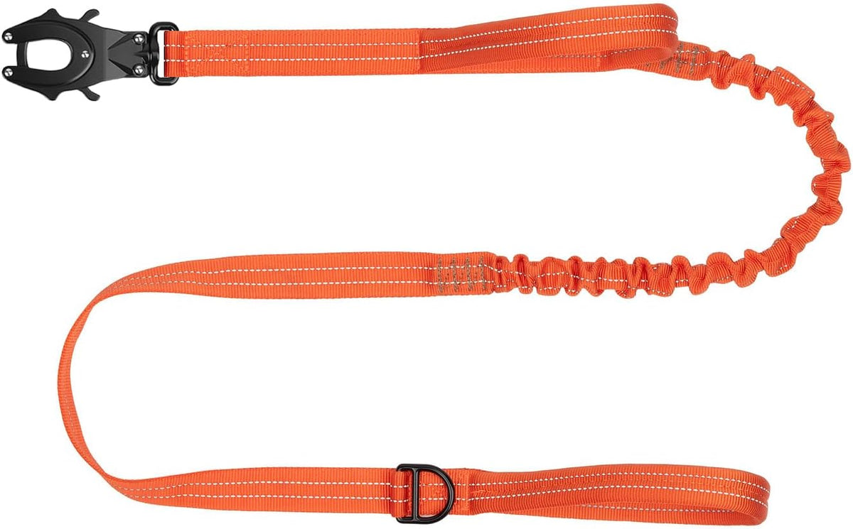 Tactical Dog Leash with Quick-Release Metal Clasp - 6 FT / Reflective Orange