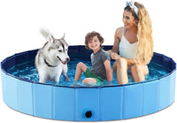 Jasonwell Foldable Dog Pet Bath Pool Collapsible Dog Pet Pool Bathing - XXXL - 71" / Plastic Board Blue