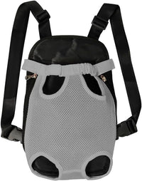 FEimaX Dog Carrier Backpack Pet Legs Out Front Cat Travel Bag, Adjustable Puppy Backpacks Carriers Hands-Free for Small Medium Dogs Cats Hiking Traveling Camping Daily Walking (Large, Grey)