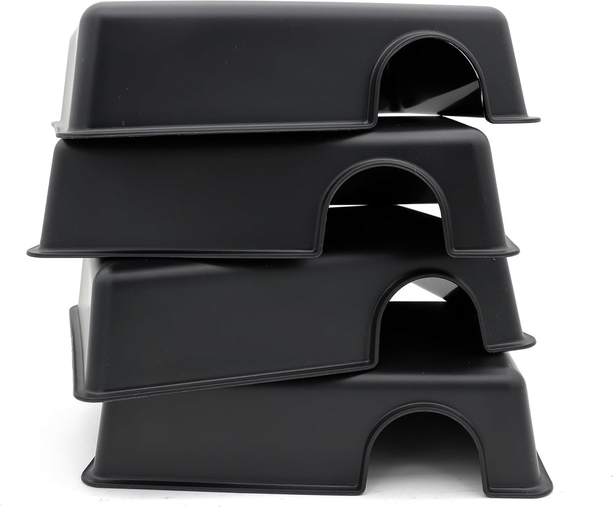 Reptile Hide Box Snake Hide Feel Secure and Safe, Gecko Hide - Black / Large 4 pcs