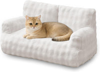 Cat Couch Bed, Cute Pet Sofa for Indoor Cats, 26"x15" - Cream White / 26"L x 15"W x 12.5"Th