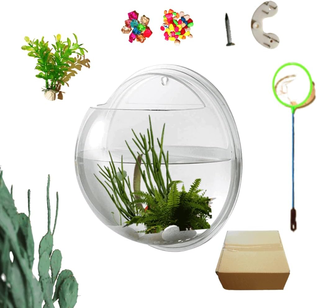 Creative Acrylic Hanging Wall Mounted Fish Tank - 0.5 Gallon / 9 '' / 1