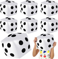 Four jumbo inflatable dice, 12.6 inch black PVC with white dots - view 3