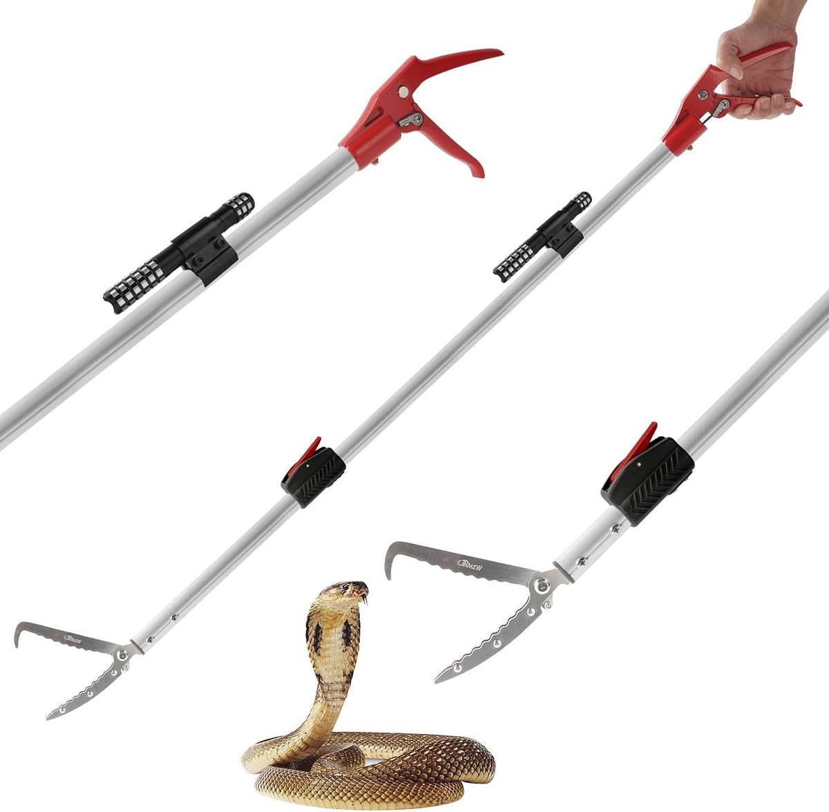 86 inch Snake Catcher Tongs Grabber Traps Stick Hook Bite Kits Tool – Essentials for Reptiles And Amphibians