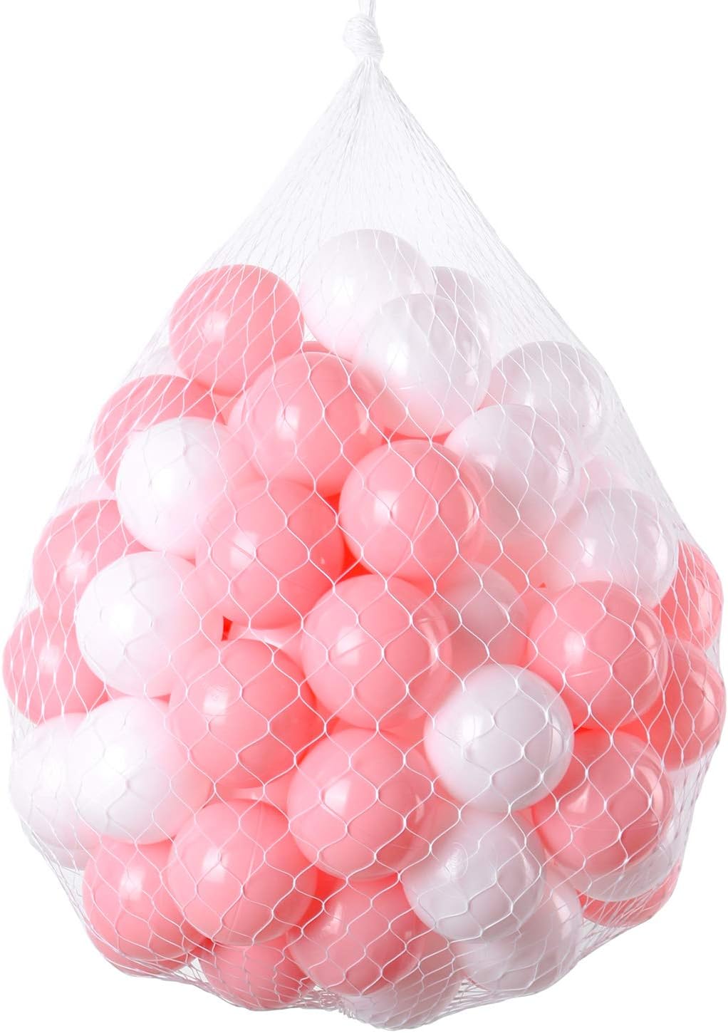 TRENDBOX Ball Pit Balls Plastic Balls for Ball Pit Pool Playpen - Pink & White / 100 pcs