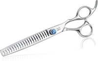 JASON 7 Inch 21-Teeth Chunkers Shears for Dogs, Ergonomic Cats Grooming Texturizing Blending Thinning Shears Pets Trimming Kit with Offset Handle, Sharp, Comfortable Shear