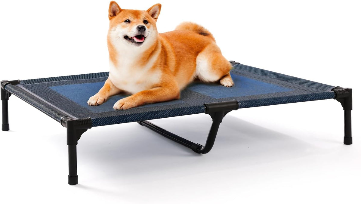 petizer XL Elevated Dog Beds for Large Dogs 48x36x9'' - 36"L x 30"W x 9"H / Blue