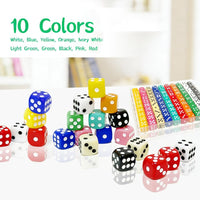 100 Pieces 16MM Dice Set, 6 Sided Colored Dices with Portable Plastic Box – Fun for Kids & Family - image 3