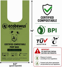 Certified Compostable Handle-Tie Dog Waste Bags, 16 Refill Rolls - image 2