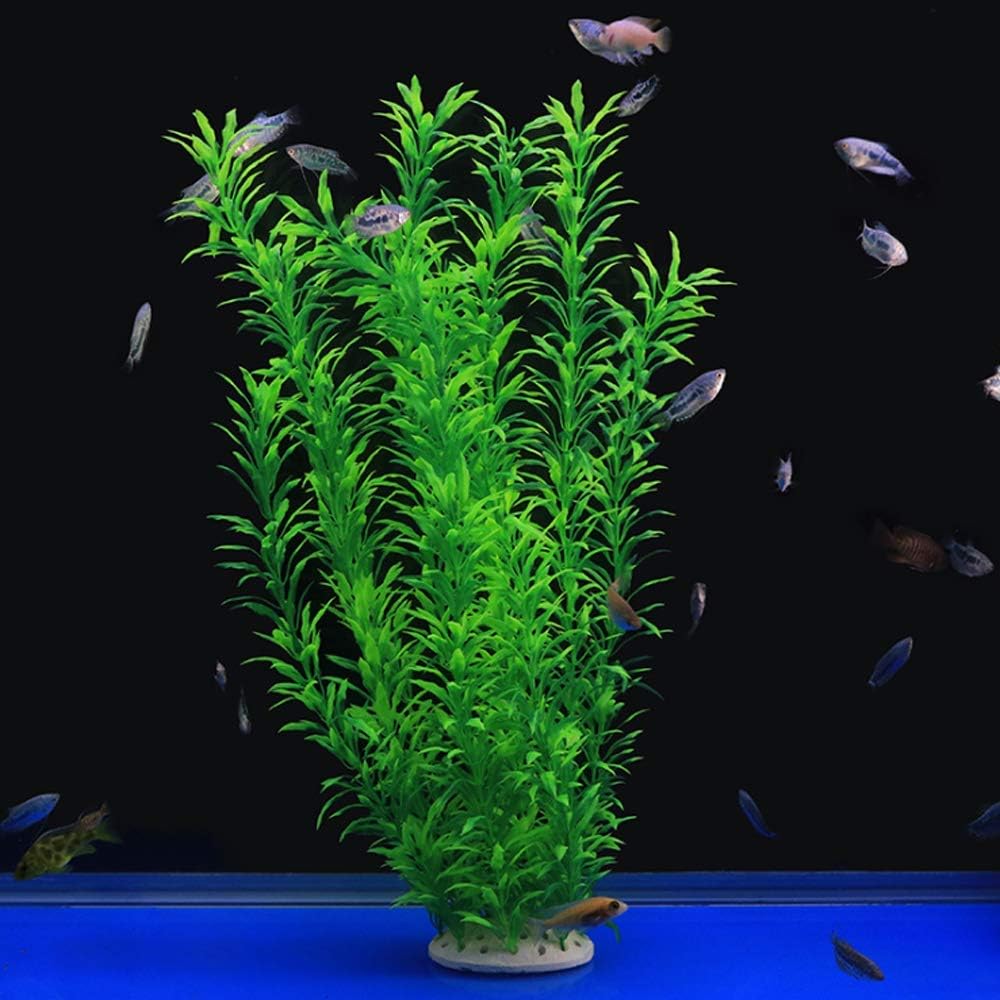 ALEGI Large Aquarium Artificial Plants, Red & Green - 21inch Green (Style 2)