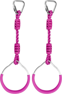 Swing Gymnastic Ring Warrior Obstacle Course Slackline Climb Trapeze - 2 Pack / Purple