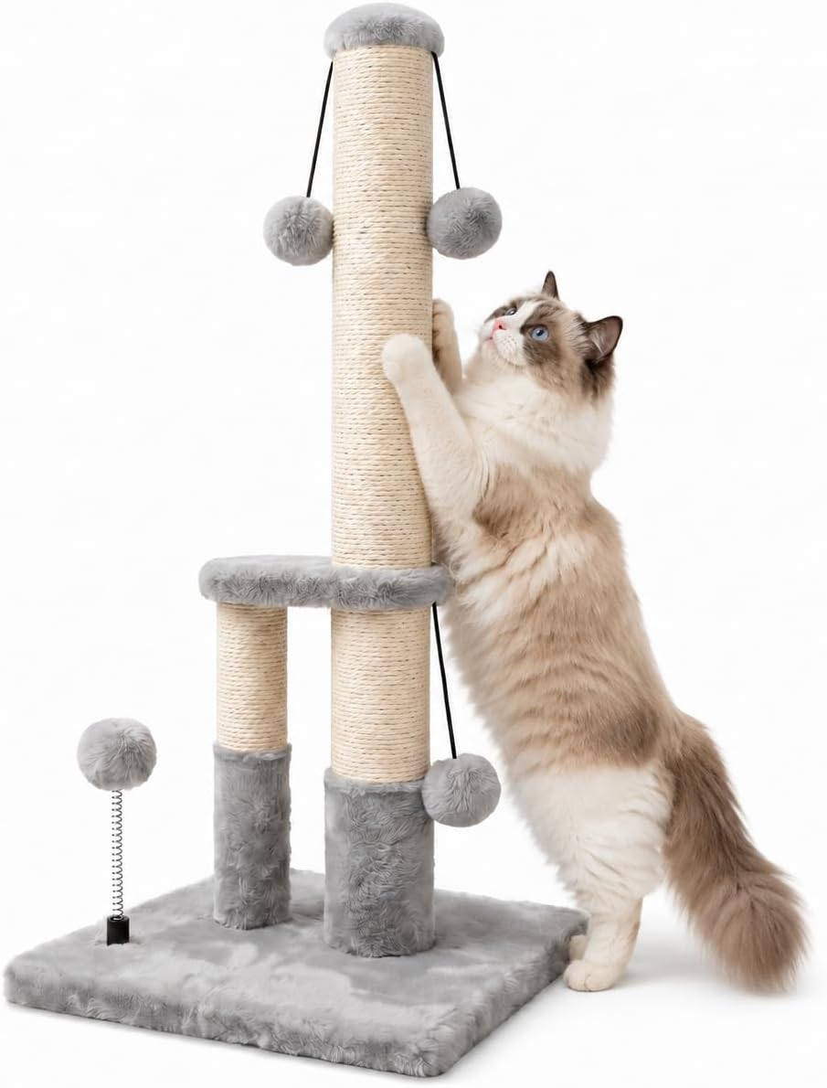 Dimaka Tall Cat Scratching Post - Grey