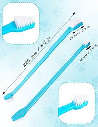 30 Pcs Pet Toothbrush Kit - Dual-Headed Toothbrush for Dogs & Cats - 10 Colors
